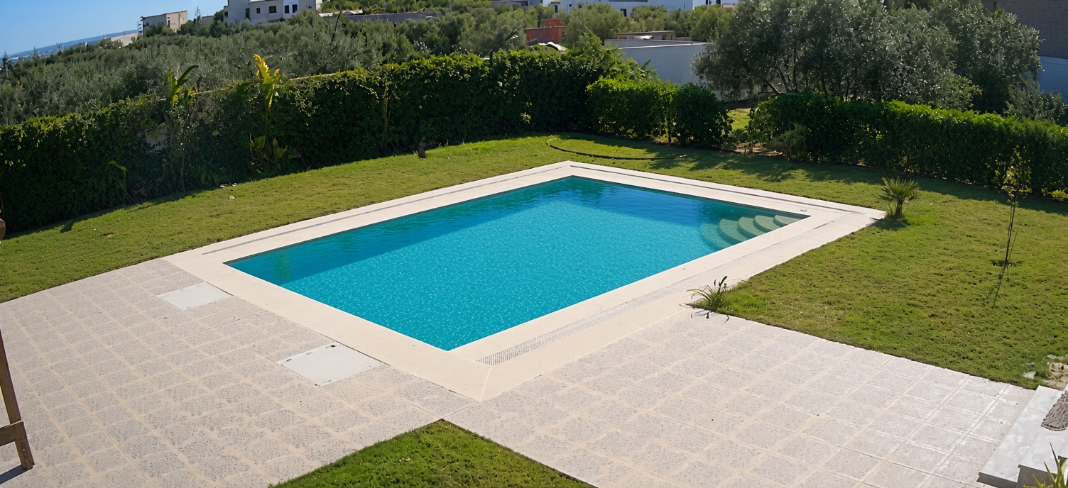 Luxury villa in Yassmine Hammamet with private pool at night